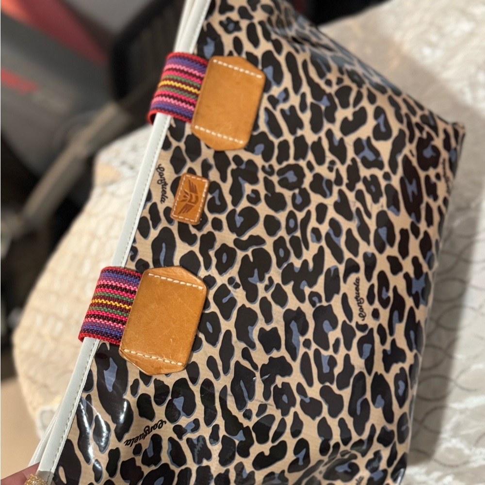 EUC Consuelo leopards Print Women Bag with Tan Accents
